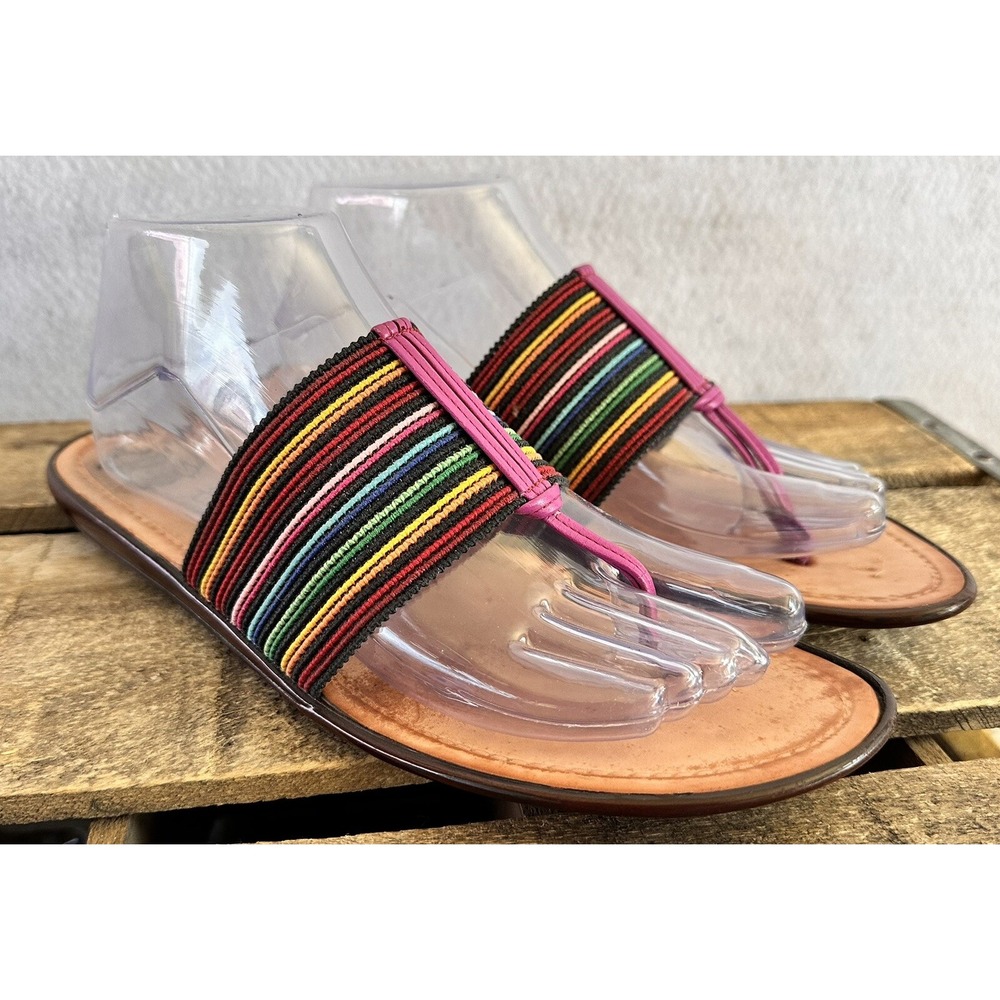 Callisto Sandals Rainbow Slides Flats USA Made Women’s 11 Colorful Summer